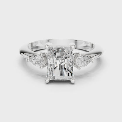 Titan Classic Radiant Diamond Three-Stone Ring