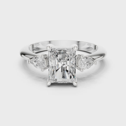 Titan Classic Radiant Diamond Three-Stone Ring