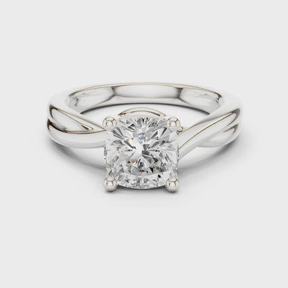 Coco Rose Whisper Twist Cushion Solitaire Ring