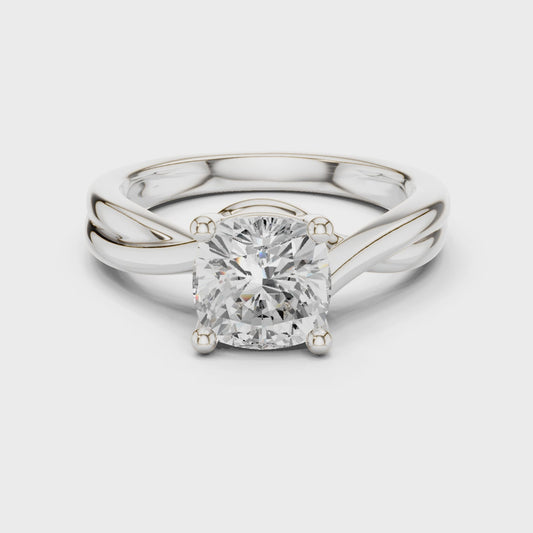 Coco Rose Whisper Twist Cushion Solitaire Ring