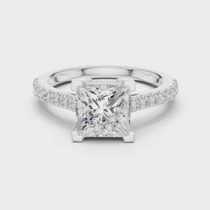 Elara Princess-Cut Pavé Diamond Ring