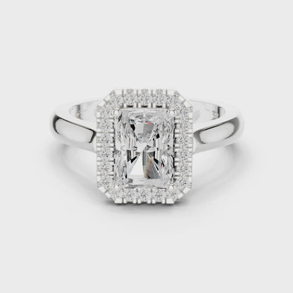 Solari Radiant Diamond Halo Engagement Ring