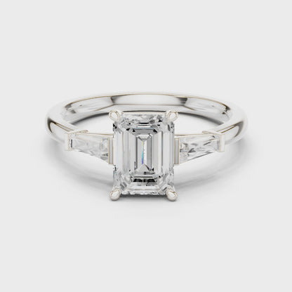 Emerald Three Stone Ring