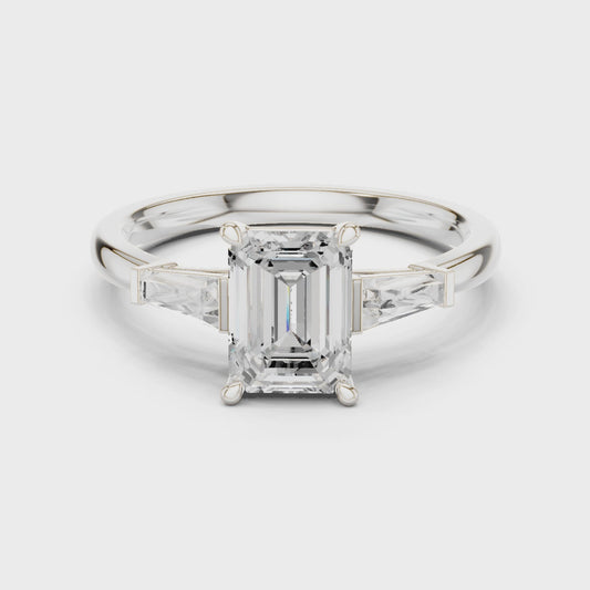 Emerald Three Stone Ring