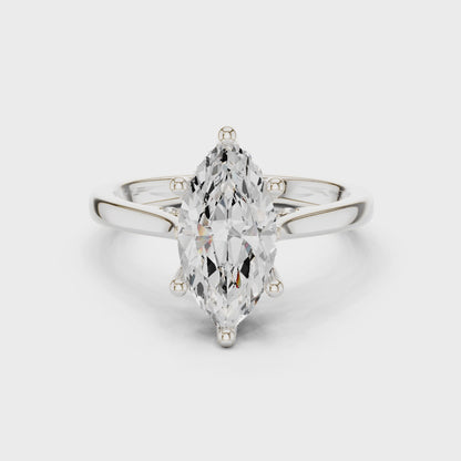 Nell Celeste Split Shank Marquise Diamond Ring