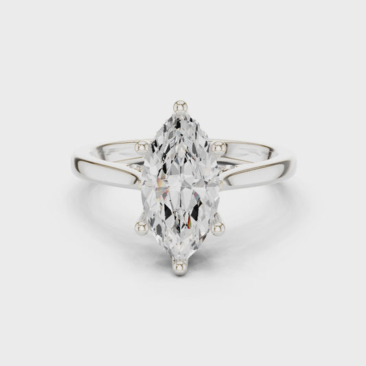 Nell Celeste Split Shank Marquise Diamond Ring