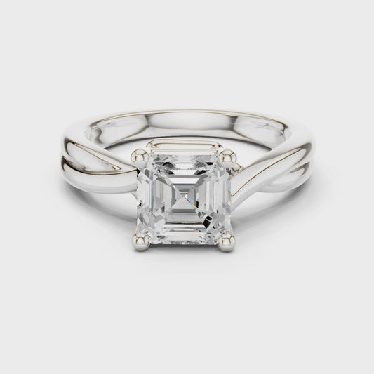 Aria Twisted Grace Asscher Diamond Ring