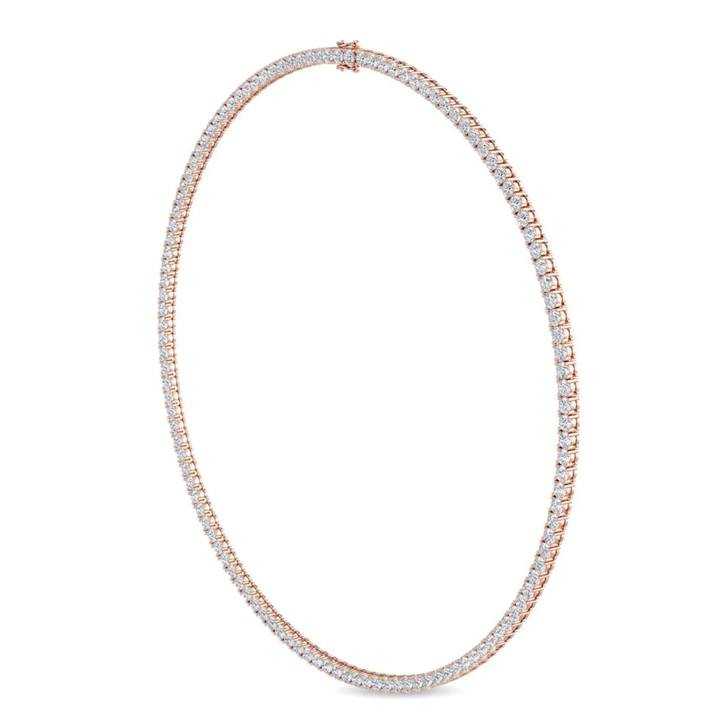 Round Cut Lab Grown Diamond Tennis Necklace